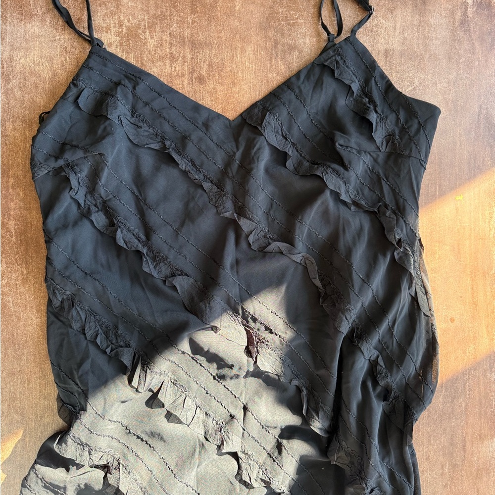 Princess Polly Black Ruffle Maxi Dress